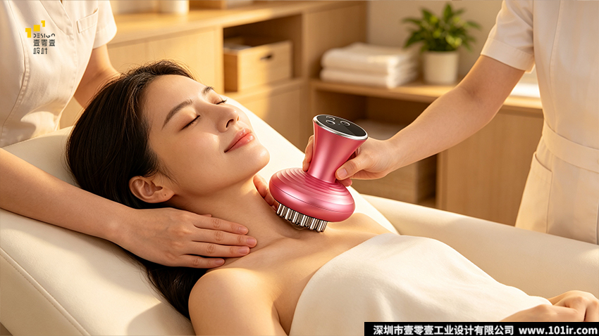 电动经络刷,电动经络刷外观设计,电动经络刷结构设计,家用多功能电动经络刷,RF射频经络刷,超声波经络刷,壹零壹工业设计,理疗器械工业设计