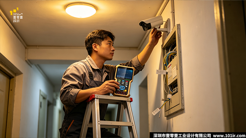 网络工程宝,IPC测试仪,安防工程宝,工业设计,外观设计,结构设计,手持安防测试设备,工程宝防摔设计,人机工学测试仪,双色注塑工艺,安防运维工具,多功能工程测试仪,工程宝接口设计