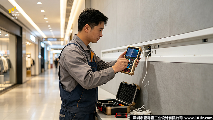 网络工程宝,IPC测试仪,安防工程宝,工业设计,外观设计,结构设计,手持安防测试设备,工程宝防摔设计,人机工学测试仪,双色注塑工艺,安防运维工具,多功能工程测试仪,工程宝接口设计