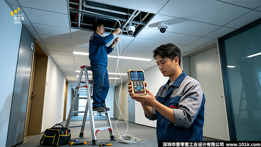 网络工程宝,IPC测试仪,安防工程宝,工业设计,外观设计,结构设计,手持安防测试设备,工程宝防摔设计,人机工学测试仪,双色注塑工艺,安防运维工具,多功能工程测试仪,工程宝接口设计