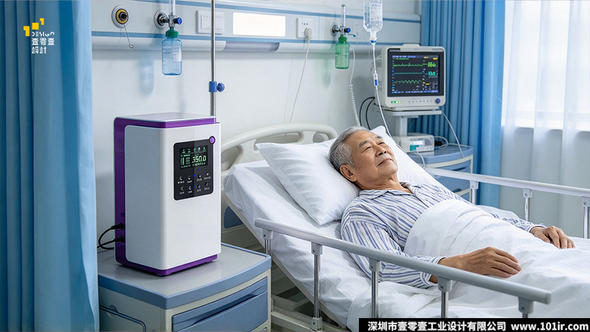 高电位治疗仪设计,家用高电位治疗仪外观设计,医疗器械结构设计,壹零壹工业设计,电位治疗设备CMF设计,立式高电位治疗仪,医疗产品工业设计,家用康养设备设计